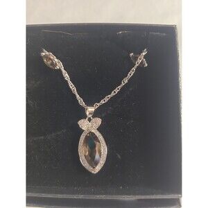 Silver tone necklace with matching earrings